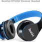 Kids Bluetooth Headphones BT6002 Wireless Headphones for Kids Children Adults for School Foldable Headset for 18 Hours for Pc/Phone/Tablets/Tv (Black/Blue)