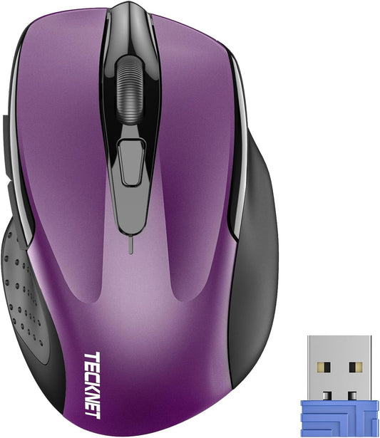 Wireless Mouse, 2.4G Ergonomic Optical Mouse, Computer Mouse for Laptop, PC, Computer, Chromebook, Notebook, 6 Buttons, 24 Months Battery Life, 2600 DPI, 5 Adjustment Levels