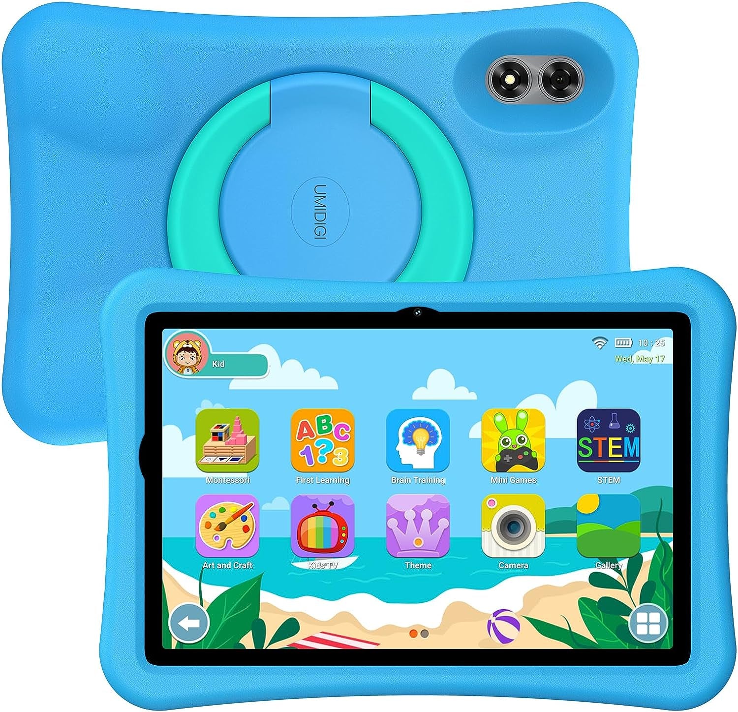 Kids Tablet, G1 Tab Android 13 Tablet PC, 10.1" Tablet for Kids, 8G+64G up to 1TB, Wifi 6, 8MP+8MP Dual Camera, Quad-Core, 6000Mah, BT5.0, TÜV Eye Bluelight Tablet Android, Parental Control