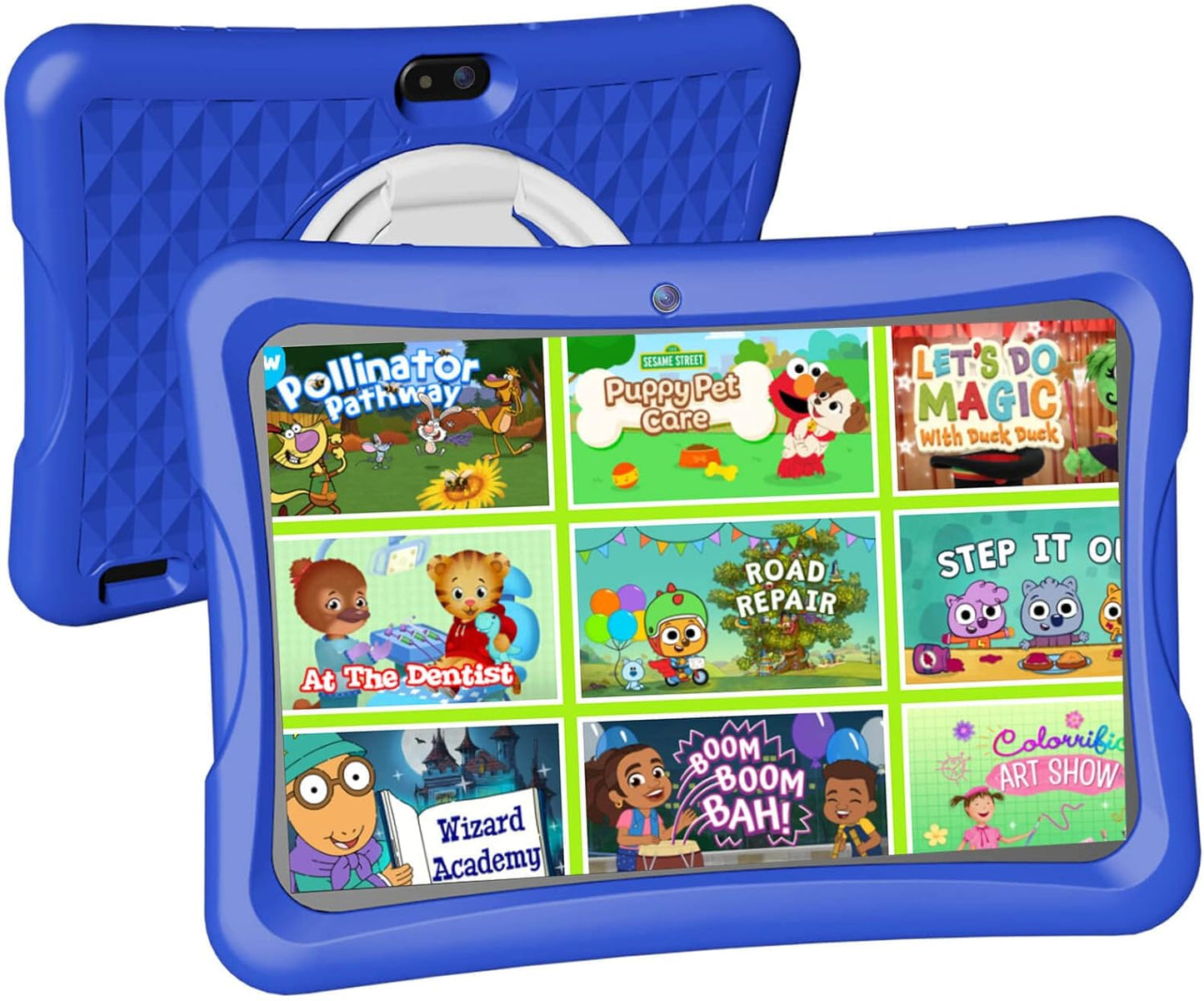 Kids Tablet, 10" Tablet for Kids,Ips HD Display 1280 X 800, RAM 4GB and 64GB Storage, Google Family Link Kids Space Pre-Installed, Youtube,Ages 6-12,Color Blue