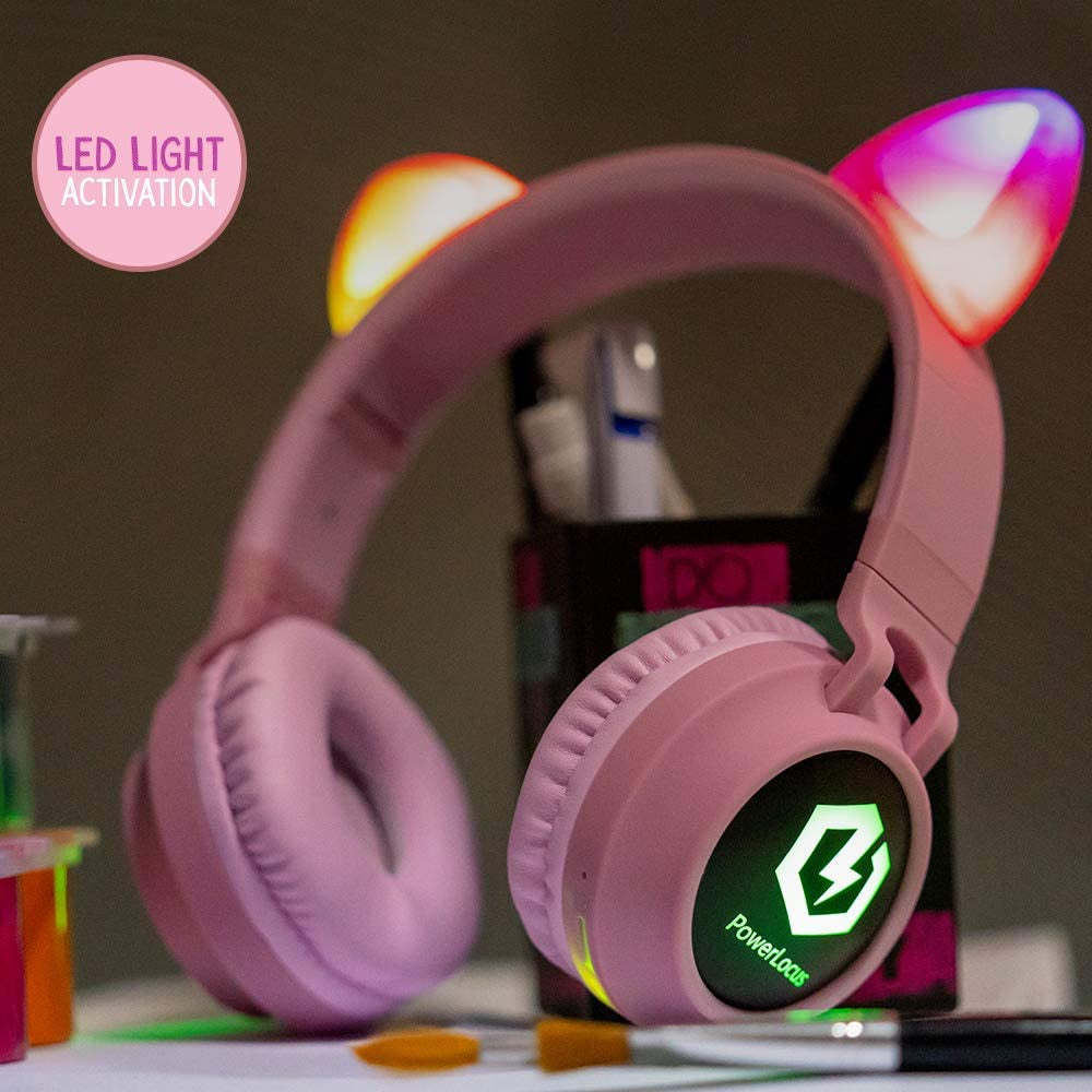 Wireless Bluetooth Headphones for Kids, Kid Headphone Over-Ear with LED Lights, Foldable Headphones with Microphone,Volume Limited, Wireless and Wired Headphone for Phones,Tablets,Pc,Laptop