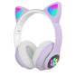 Flash Light Cute Cat Ear Headphones Wireless with Mic Can Close LED Kids Girls Stereo Phone Music Bluetooth Headset Gamer Gift