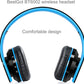 Kids Bluetooth Headphones BT6002 Wireless Headphones for Kids Children Adults for School Foldable Headset for 18 Hours for Pc/Phone/Tablets/Tv (Black/Blue)