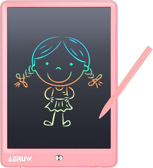 LCD Writing Tablet Colorful 10 Inch Electronic Graphics Doodle Board Ewriter Drawing Pad with Memory Lock Gift for Kids & Adults Home School Office Handwriting Tablet (Pink)