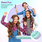 Kids Headphones, Wired Headphones for Kids over Ear with Microphone, 85/94Db Volume Limiter Headphones for Girls Boys with Sharing Jack, Foldable Headphones for Online Study, Gradient Purple