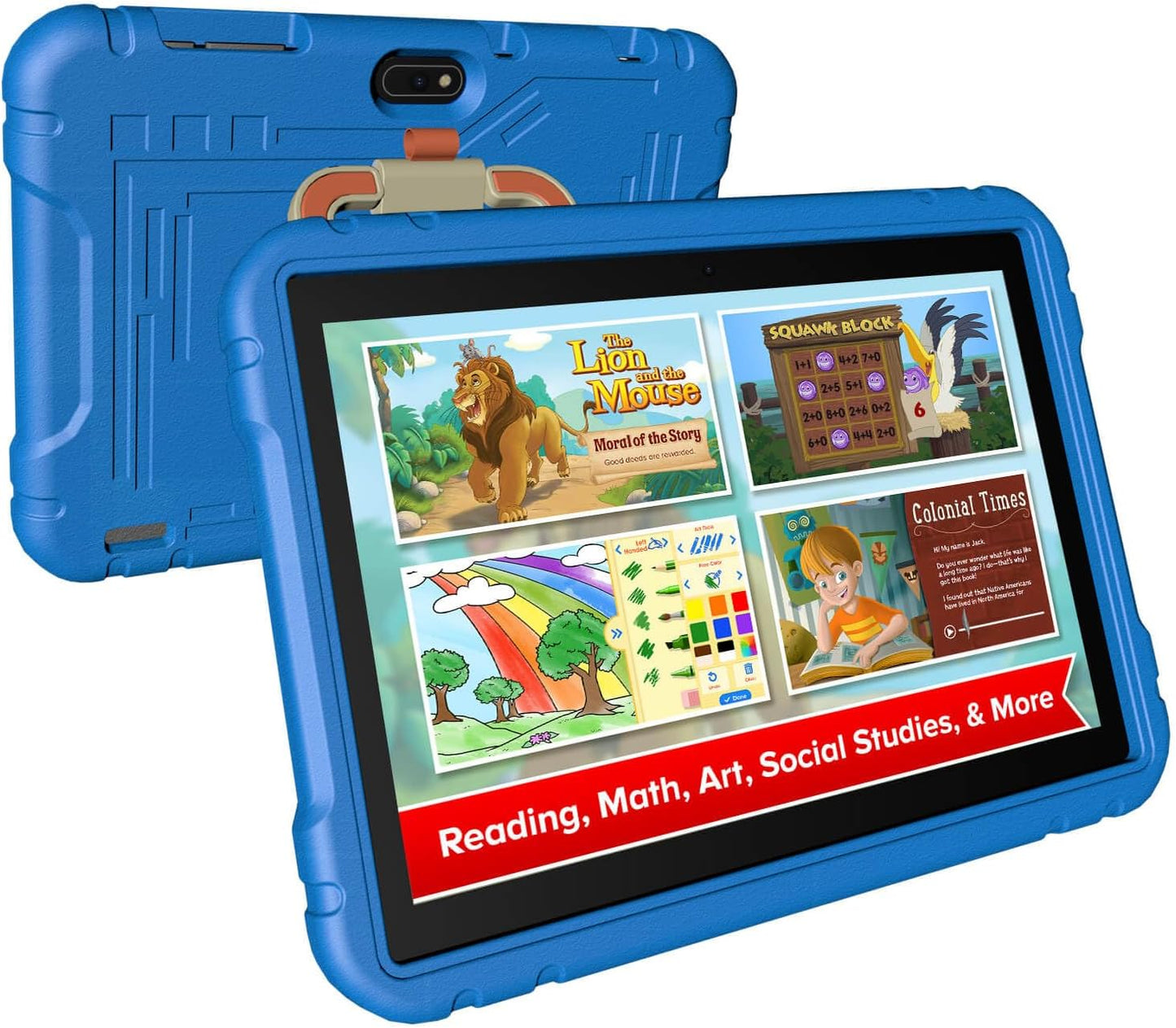 Kids Tablet, 10" Tablet for Kids, Android 13 Version,Ips HD Display 1280 X 800,1080P, Octa-Core CPU Speed up to 1.8Ghz,Ram 4GB and 64GB Storage, Battery 8000Mah,Ages 3-12,Color Blue