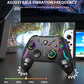 Wireless PC Gaming Controller for Windows (7/8/10/11)/ PS3/ Steam Deck/Android/Nintendo Switch, 9 Color LED Light PC Gamepad with Turbo Function, Adjustable Vibration & Headphone Jack（2.4G ）